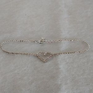 Rhinestone Open Heart Angle Bracelet